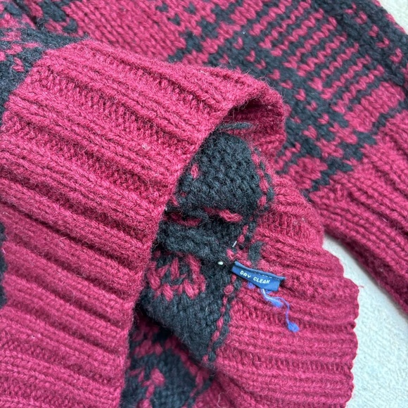 Vintage POLO RALPH LAUREN Sweater Shawl Collar Plaid 100% Wool Mens - Picture 6 of 6